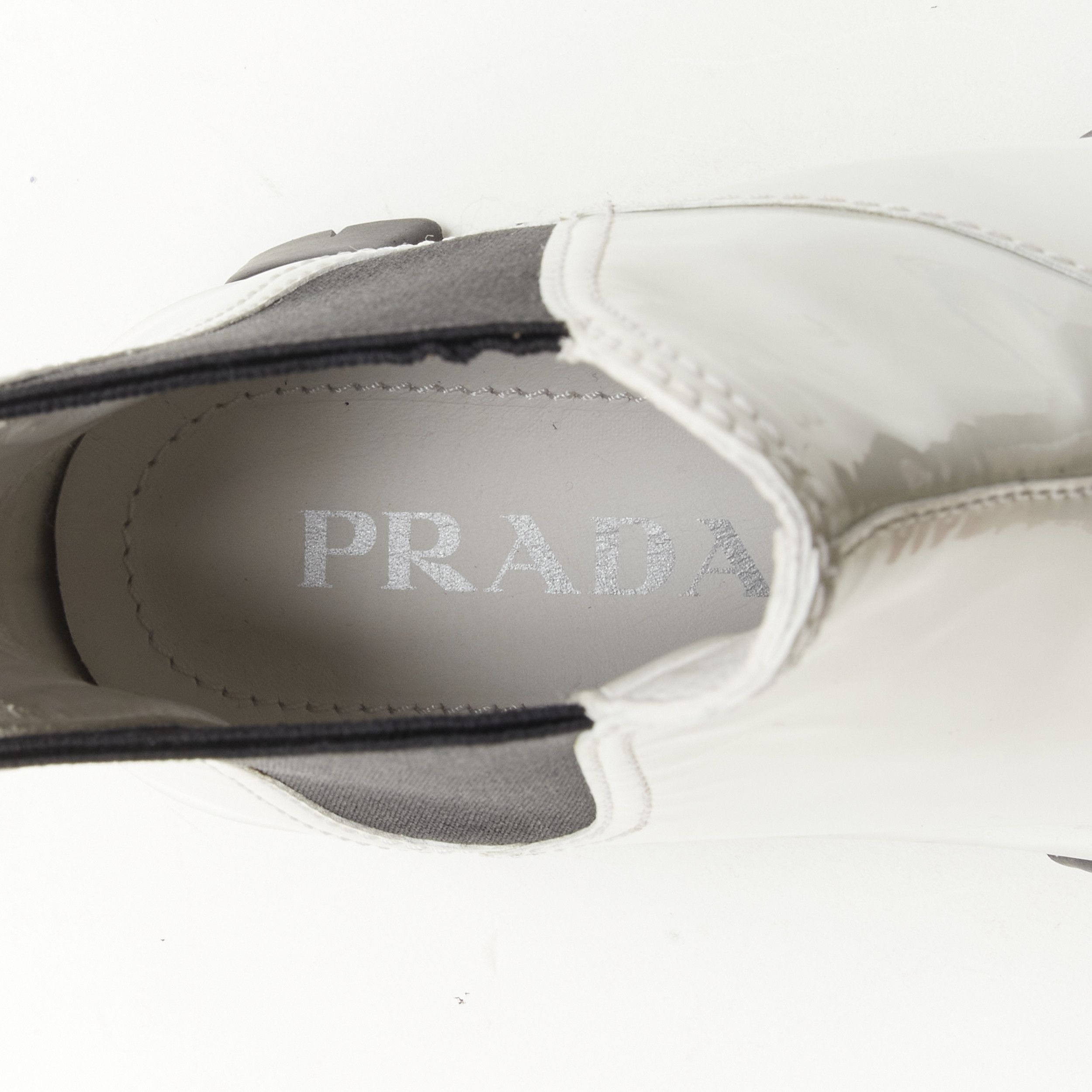 Prada PRADA 2019 Monolith white patent lug sole platform ankle boot EU36 Size US 6 / IT 36 - 9 Thumbnail