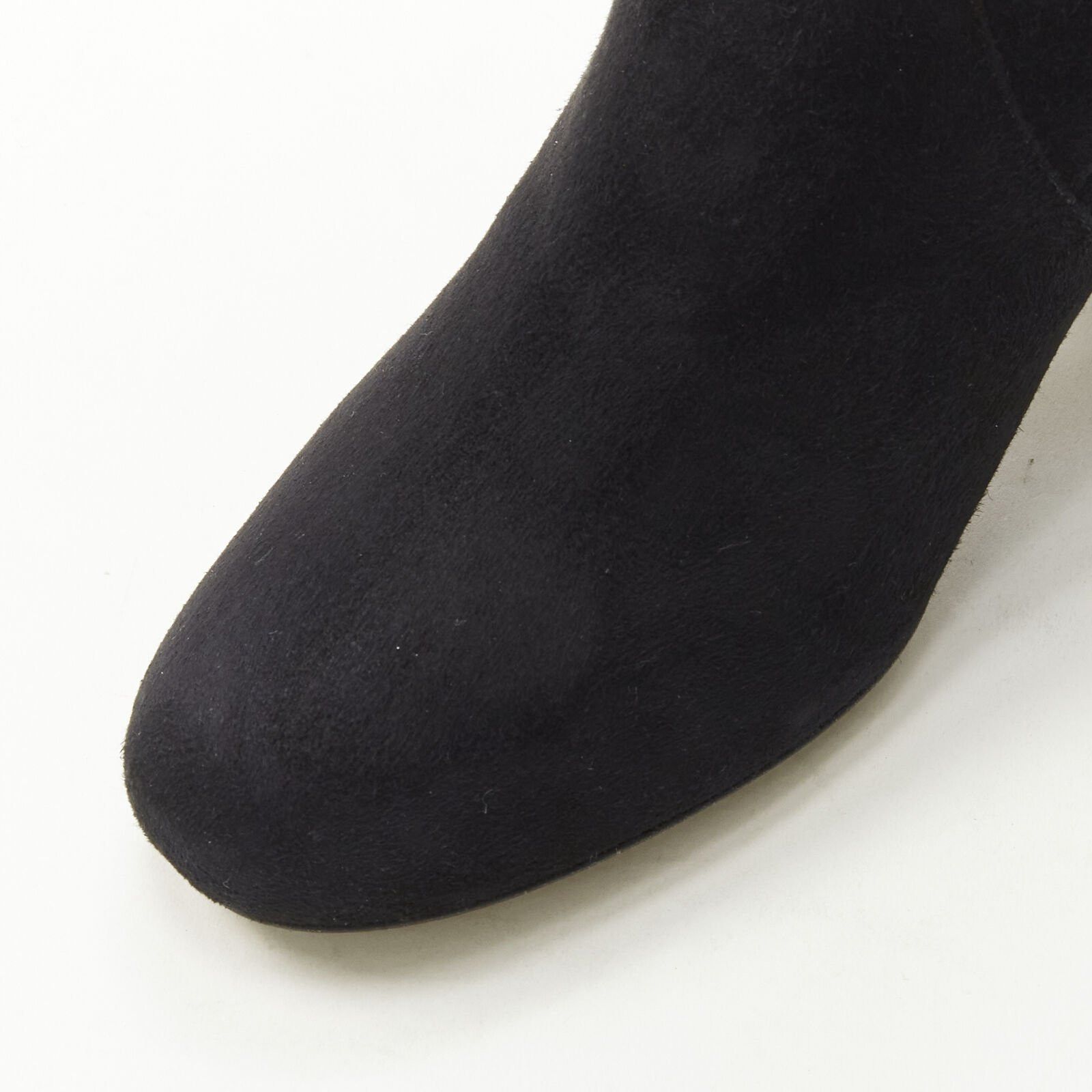 Miu Miu new MIU MIU black suede jewelled crystal heel pull on over knee boot EU37 Size US 7 / IT 37 - 8 Thumbnail