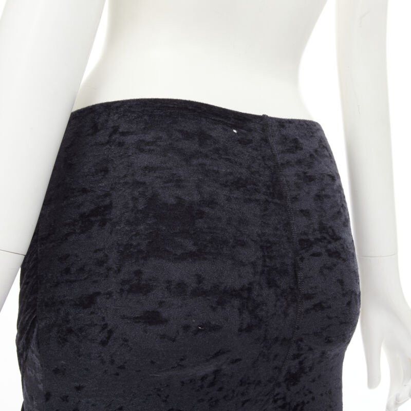 Balenciaga new BALENCIAGA Demna 2019 black crushed velvet draped front legging FR34 XS Size 26" / US 2 / IT 38 - 8 Thumbnail