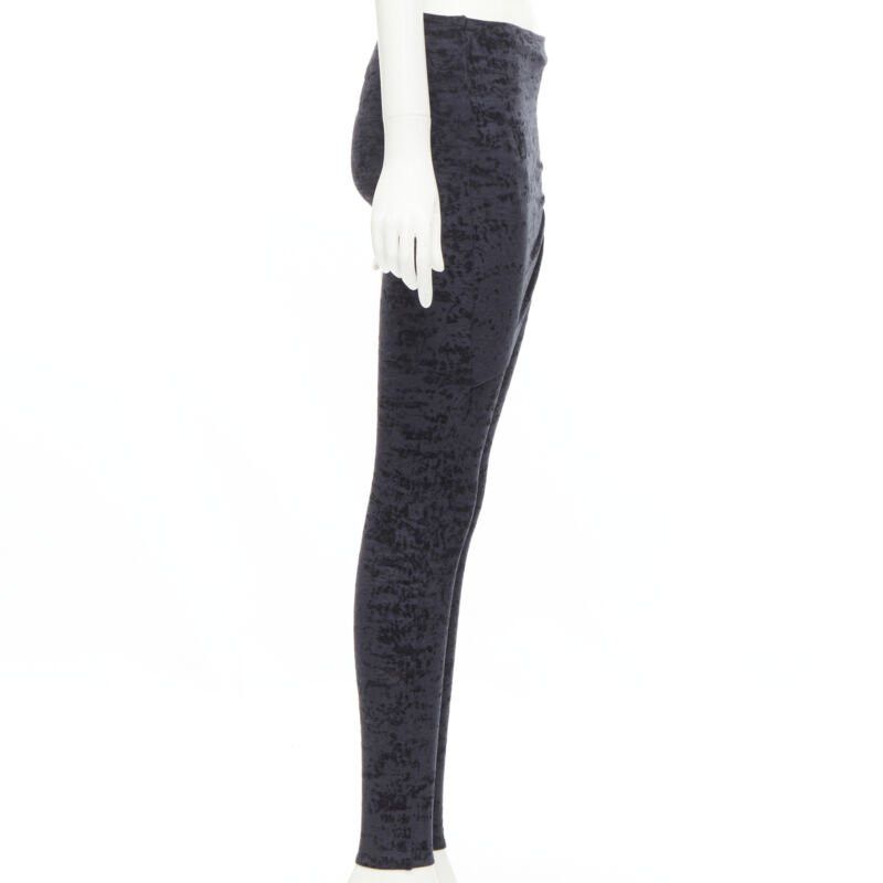 Balenciaga new BALENCIAGA Demna 2019 black crushed velvet draped front legging FR34 XS Size 26" / US 2 / IT 38 - 4 Thumbnail
