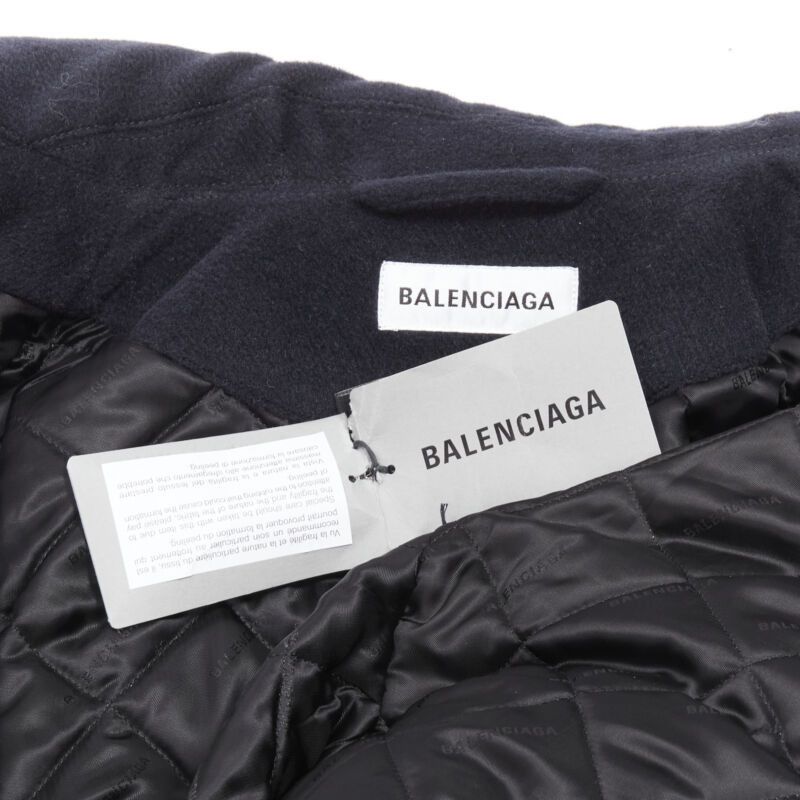 Balenciaga new BALENCIAGA DEMNA 2019 navy camel antique gold button cocoon coat FR38 M Size M / US 6-8 / IT 42-44 - 10 Thumbnail