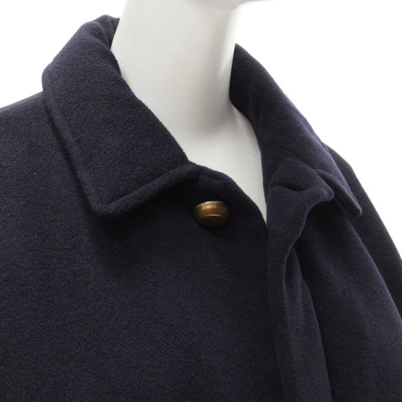 Balenciaga new BALENCIAGA DEMNA 2019 navy camel antique gold button cocoon coat FR38 M Size M / US 6-8 / IT 42-44 - 2 Thumbnail