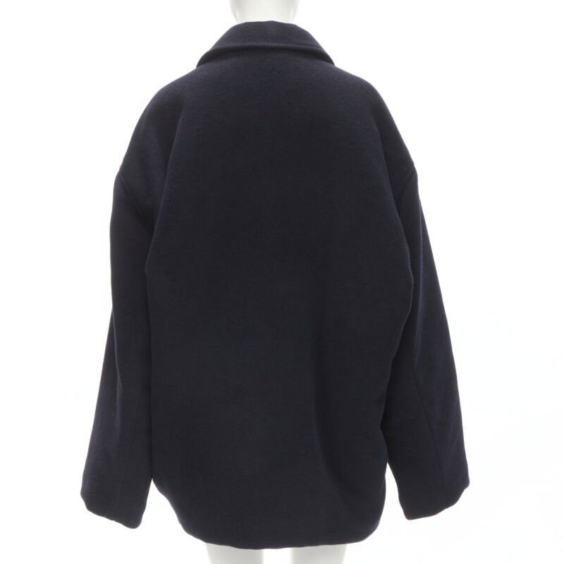 Balenciaga new BALENCIAGA DEMNA 2019 navy camel antique gold button cocoon coat FR38 M Size M / US 6-8 / IT 42-44 - 6 Thumbnail