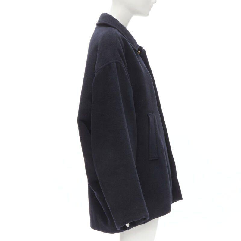 Balenciaga new BALENCIAGA DEMNA 2019 navy camel antique gold button cocoon coat FR38 M Size M / US 6-8 / IT 42-44 - 5 Thumbnail