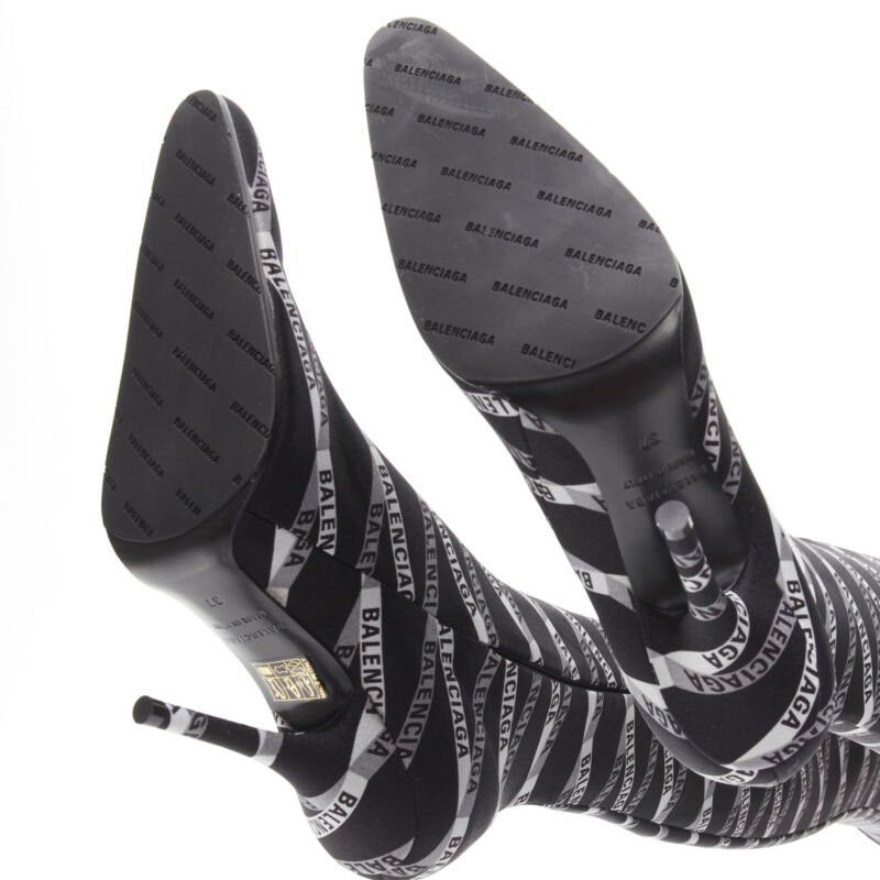 Balenciaga new BALENCIAGA Runway Demna Pantashoe black logo high heel boots pants IT38 EU37 Size US 7 / IT 37 - 11 Thumbnail