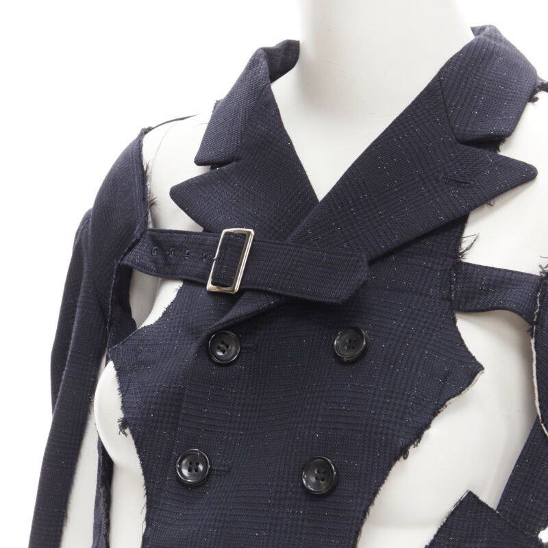 Comme des Garcons rare COMME DES GARCONS 2008 Bad Taste Runway navy deconstructed jacket S Size S / US 4 / IT 40 - 7 Thumbnail