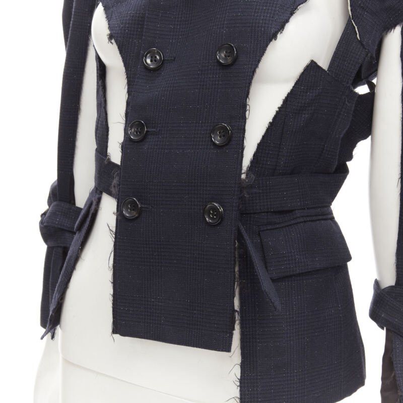 Comme des Garcons rare COMME DES GARCONS 2008 Bad Taste Runway navy deconstructed jacket S Size S / US 4 / IT 40 - 2 Thumbnail