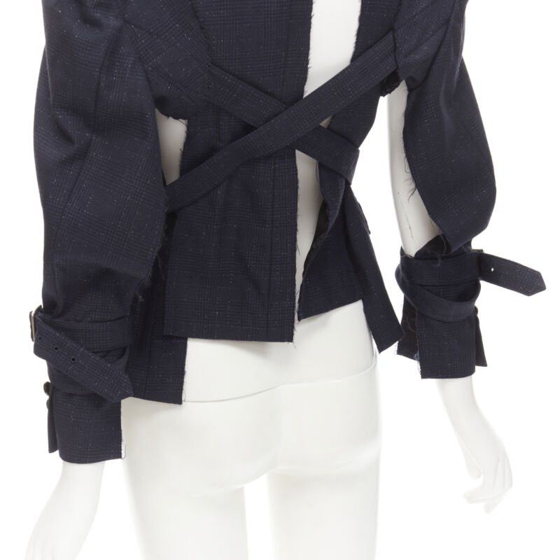 Comme des Garcons rare COMME DES GARCONS 2008 Bad Taste Runway navy deconstructed jacket S Size S / US 4 / IT 40 - 9 Thumbnail