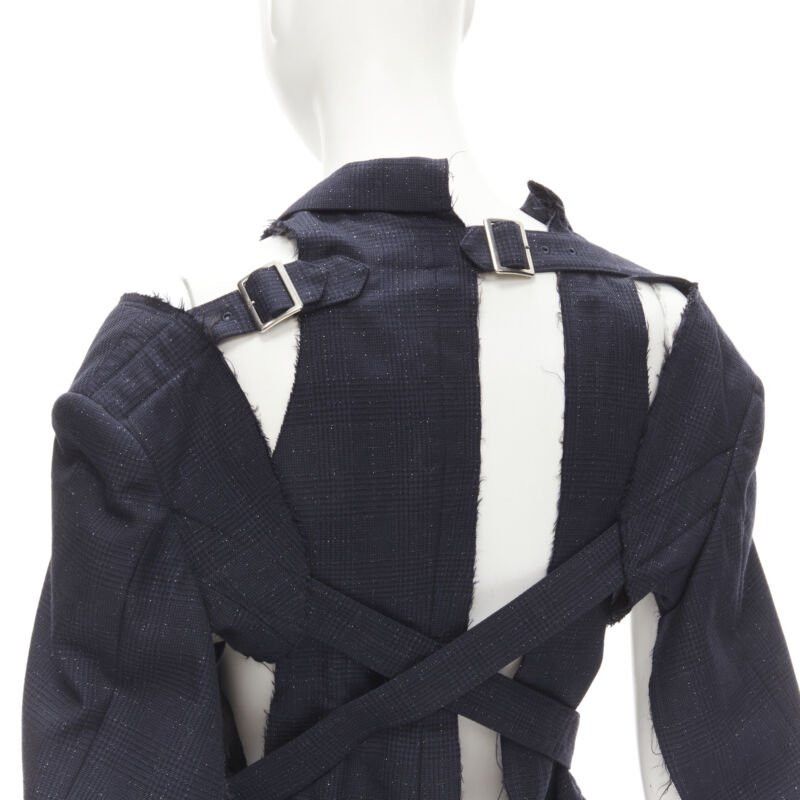 Comme des Garcons rare COMME DES GARCONS 2008 Bad Taste Runway navy deconstructed jacket S Size S / US 4 / IT 40 - 8 Thumbnail