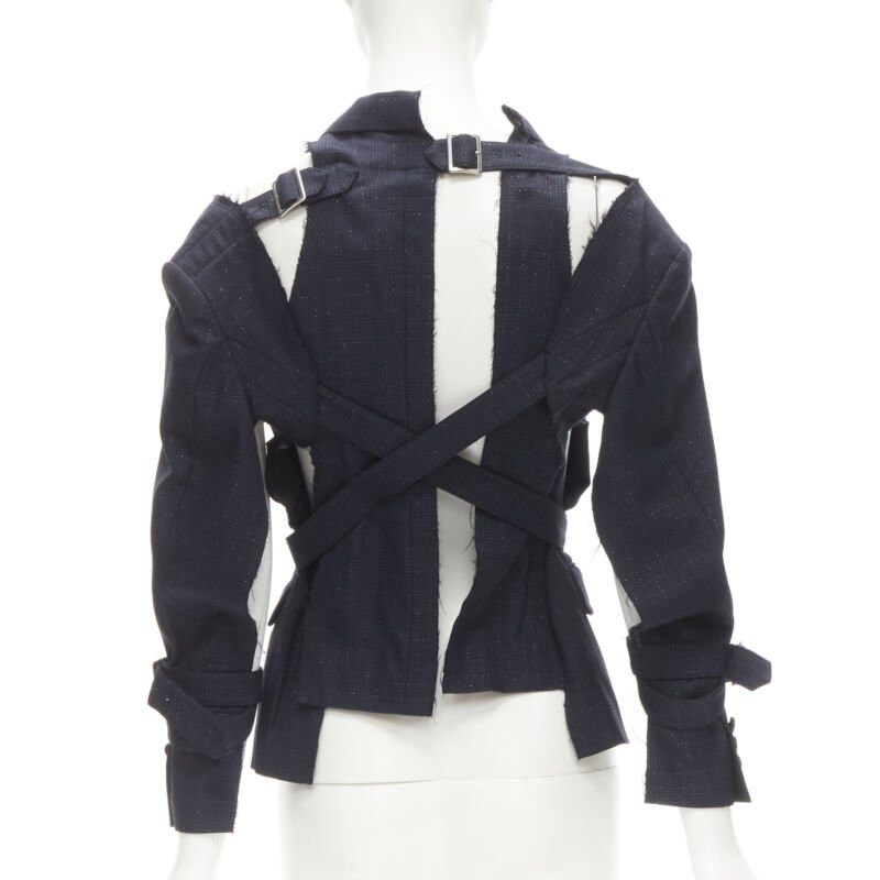 Comme des Garcons rare COMME DES GARCONS 2008 Bad Taste Runway navy deconstructed jacket S Size S / US 4 / IT 40 - 5 Thumbnail
