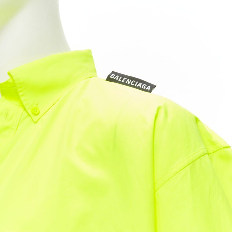 Balenciaga new BALENCIAGA Demna 2020 neon yellow shoulder tab boxy oversized shirt EU38 S Size US S / EU 44-46 / 1 - 2 Thumbnail