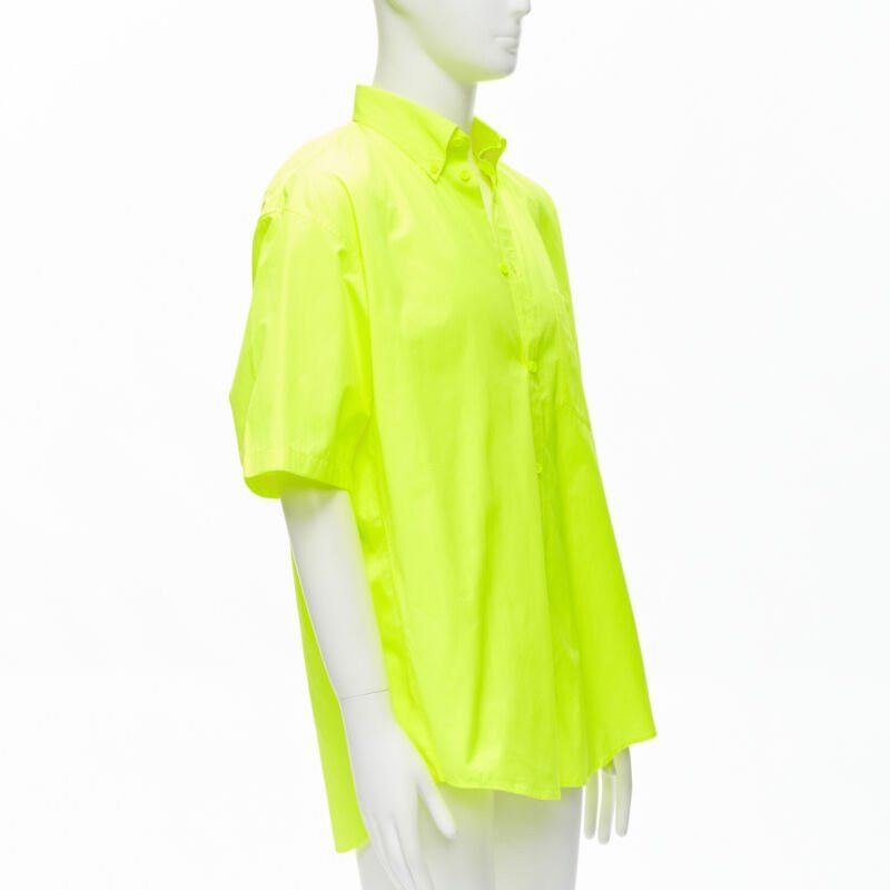 Balenciaga new BALENCIAGA Demna 2020 neon yellow shoulder tab boxy oversized shirt EU38 S Size US S / EU 44-46 / 1 - 3 Thumbnail