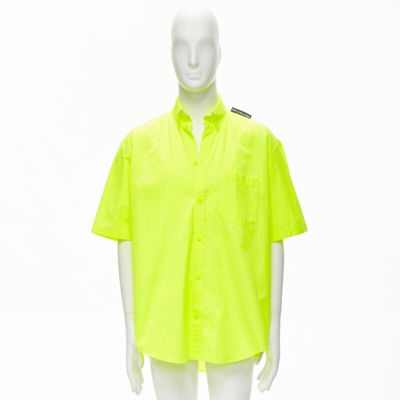 Balenciaga new BALENCIAGA Demna 2020 neon yellow shoulder tab boxy oversized shirt EU38 S Size US S / EU 44-46 / 1 - 10 Thumbnail