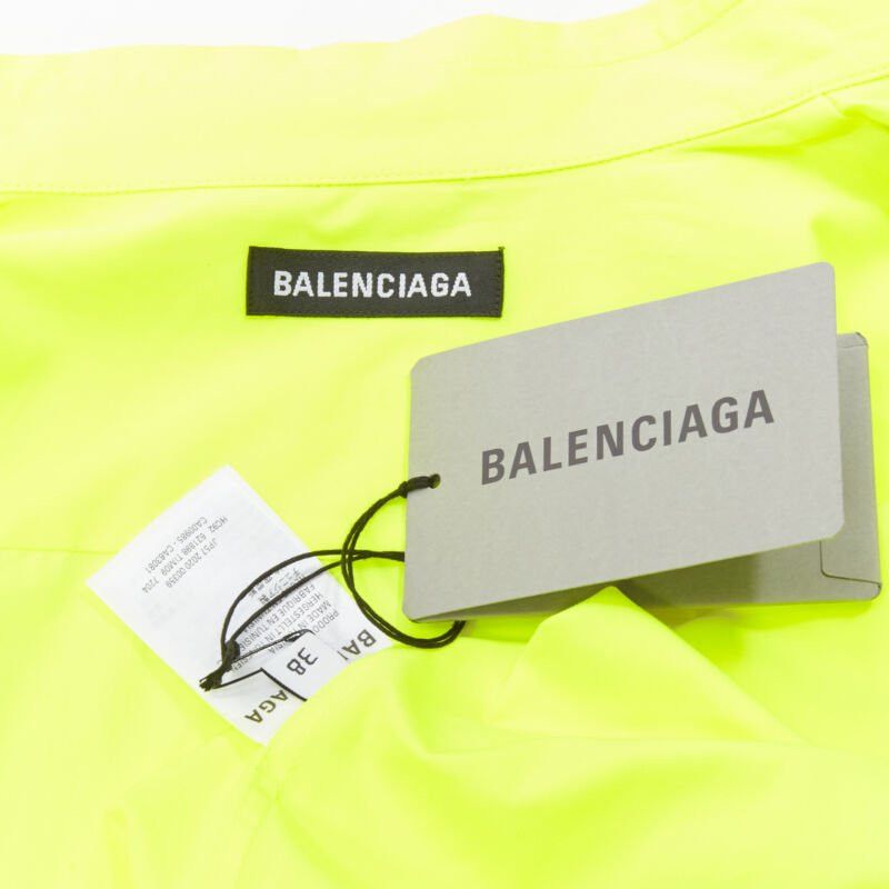 Balenciaga new BALENCIAGA Demna 2020 neon yellow shoulder tab boxy oversized shirt EU38 S Size US S / EU 44-46 / 1 - 9 Thumbnail