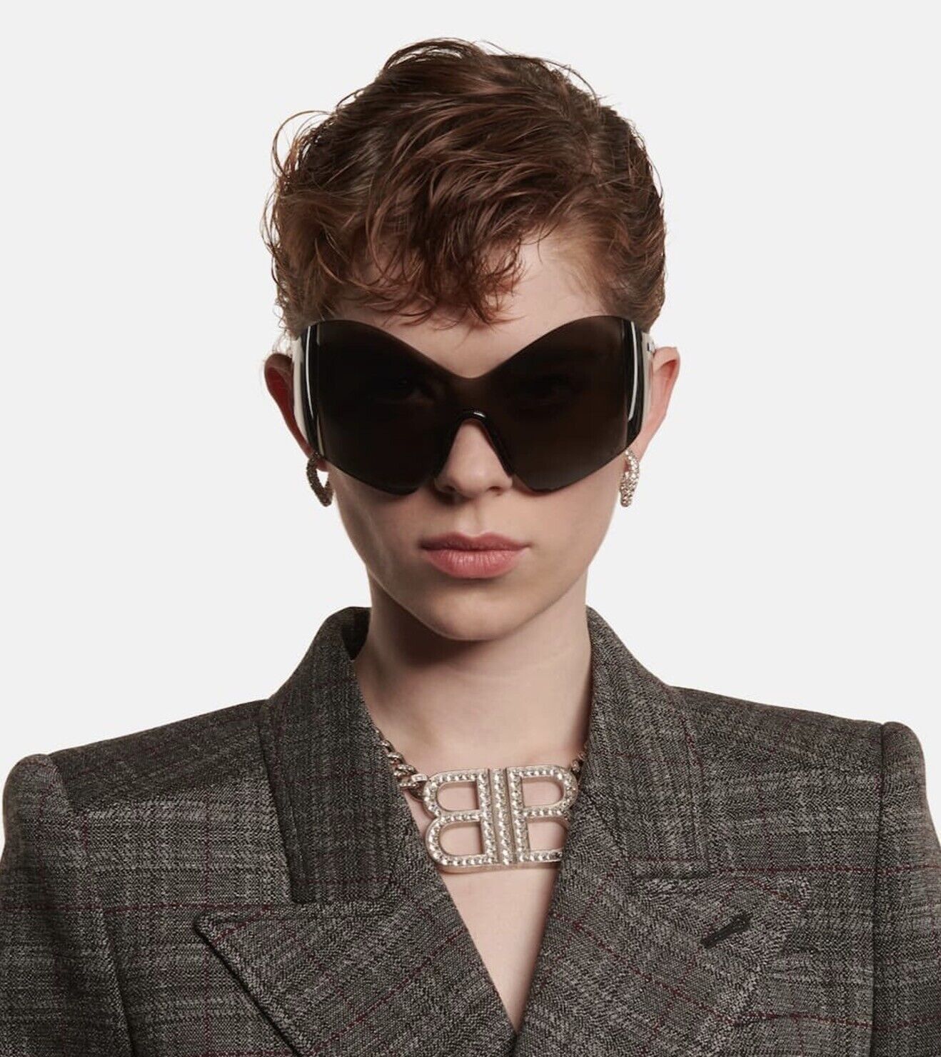 new BALENCIAGA DEMNA Runway Mask Butterfly black shield sunglasses Kardashian