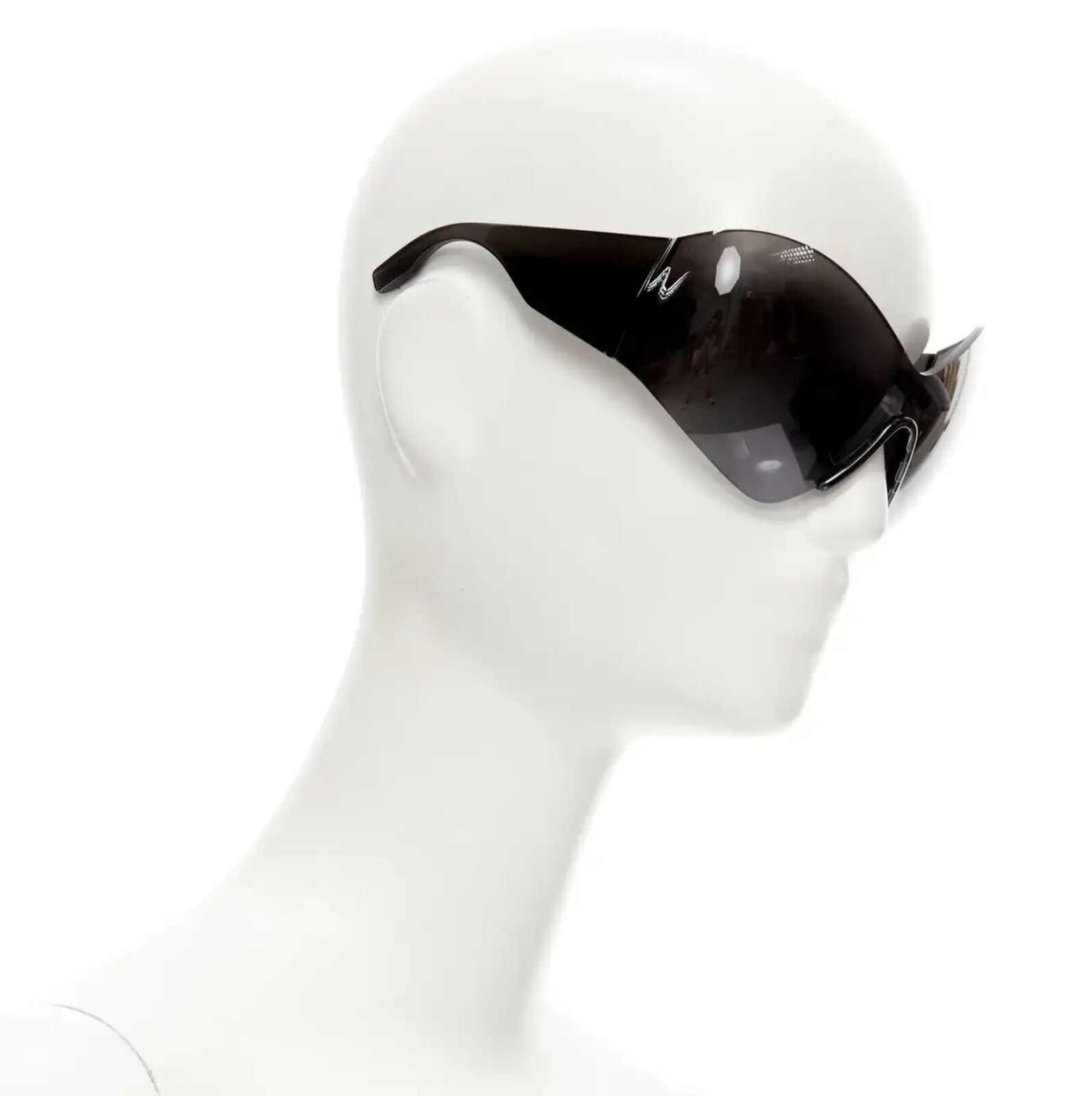 new BALENCIAGA DEMNA Runway Mask Butterfly black shield sunglasses Kardashian