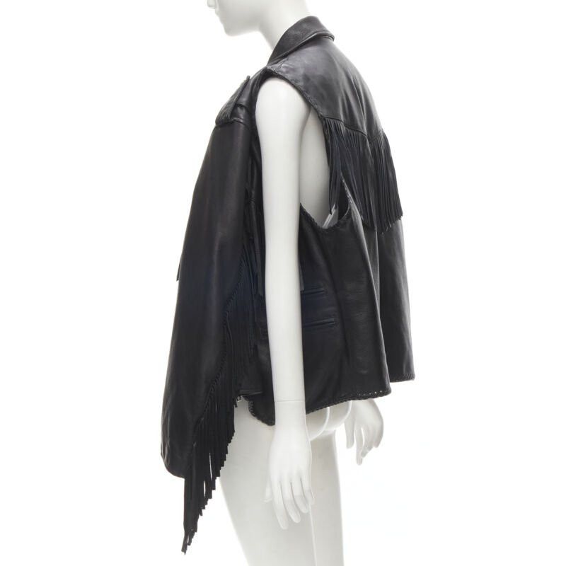 Balenciaga BALENCIAGA 2017 Runway 3-way draped hanging fringed biker jacket FR36 S Size S / US 4 / IT 40 - 8 Thumbnail