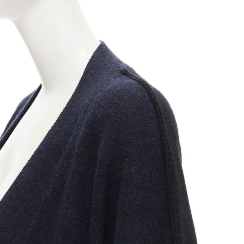 Hermes HERMES 100% cashmere Medor leather button navy black long line cardigan FR36 XS Size S / US 4 / IT 40 - 7 Thumbnail