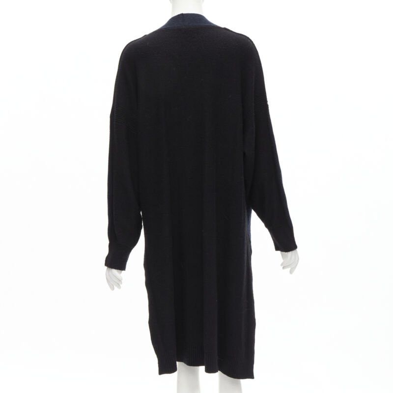 Hermes HERMES 100% cashmere Medor leather button navy black long line cardigan FR36 XS Size S / US 4 / IT 40 - 5 Thumbnail