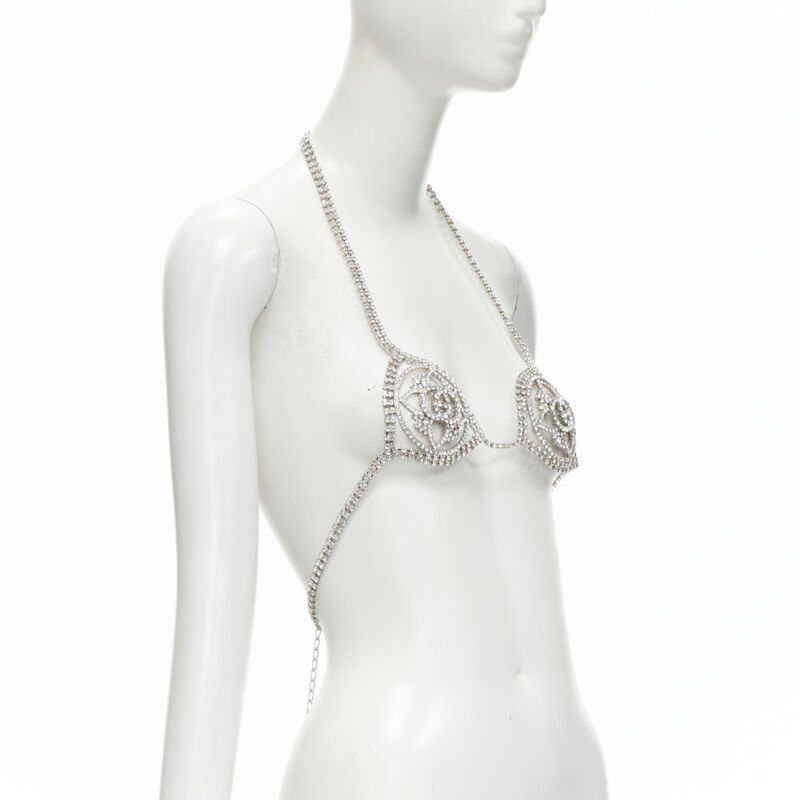 Gucci rare GUCCI ALESSANDRO MICHELE 2019 Runway GG rhinestone crystals showgirl bra Size ONE SIZE - 3 Thumbnail