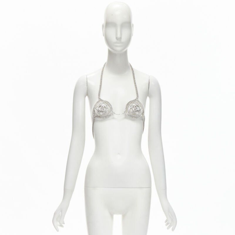 Gucci rare GUCCI ALESSANDRO MICHELE 2019 Runway GG rhinestone crystals showgirl bra Size ONE SIZE - 10 Thumbnail