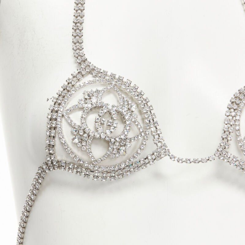 Gucci rare GUCCI ALESSANDRO MICHELE 2019 Runway GG rhinestone crystals showgirl bra Size ONE SIZE - 2 Thumbnail