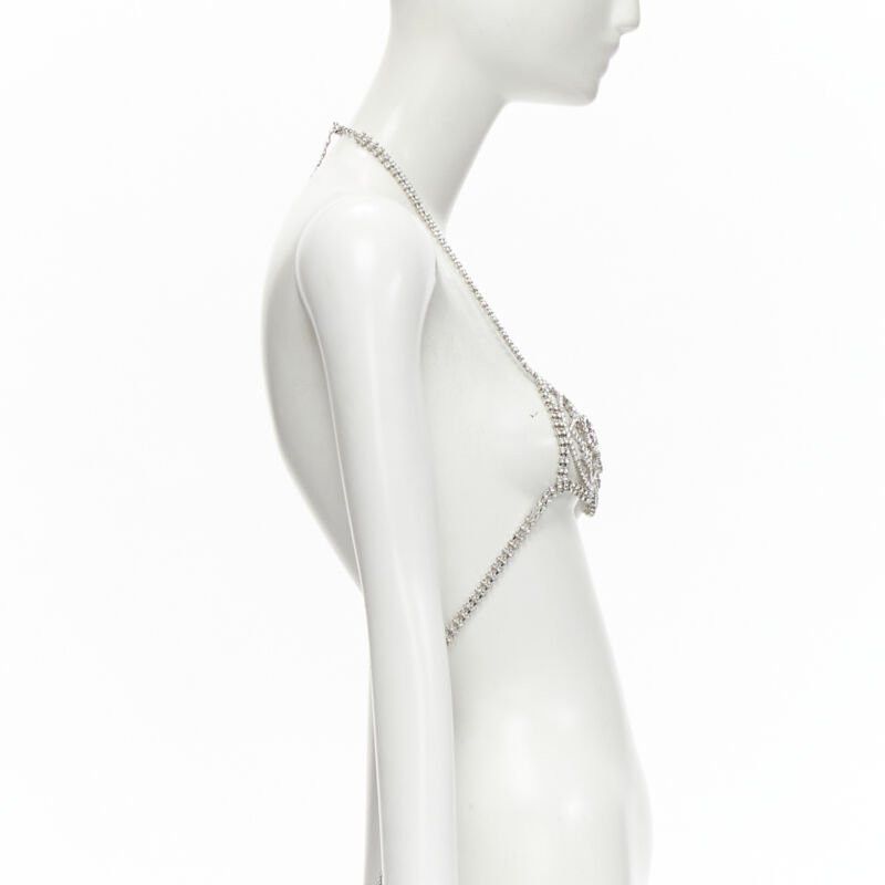 Gucci rare GUCCI ALESSANDRO MICHELE 2019 Runway GG rhinestone crystals showgirl bra Size ONE SIZE - 4 Thumbnail