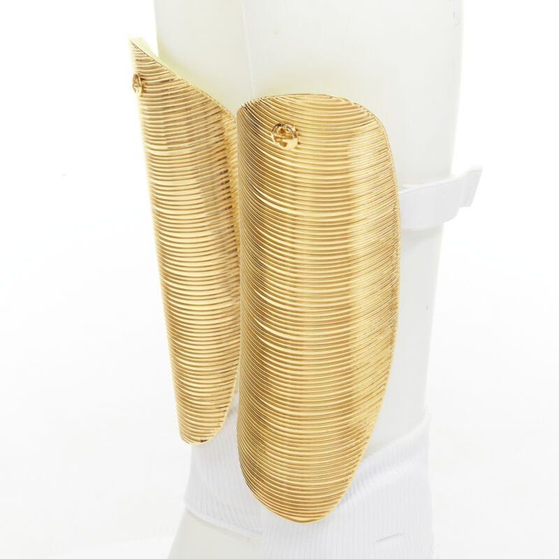 Gucci rare GUCCI Alessandro Michele 2019 Runway GG logo gold padded shin guards socks Size ONE SIZE - 2 Thumbnail