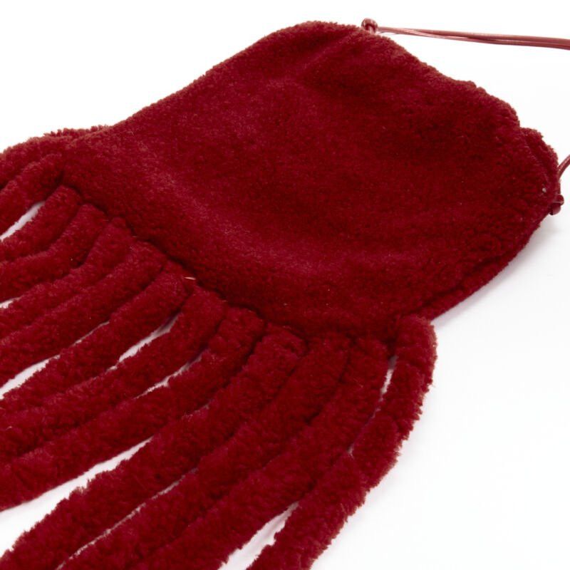 Bottega Veneta rare BOTTEGA VENETA Daniel Lee Runway red shearling fringe crossbody clutch Size ONE SIZE - 9 Thumbnail