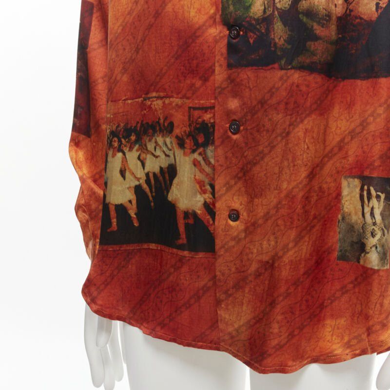 Yohji Yamamoto rare YOHJI YAMAMOTO 2004 100% silk Taisho Japanese portrait orange shirt JP2 M Size US M / EU 48-50 / 2 - 7 Thumbnail