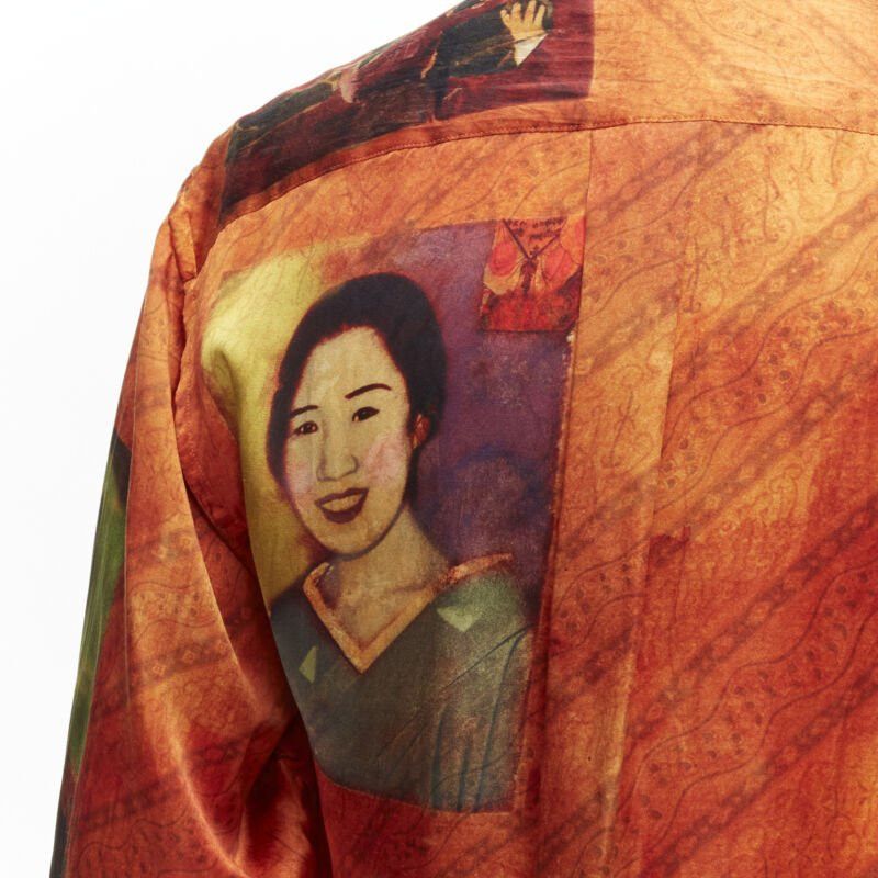 Yohji Yamamoto rare YOHJI YAMAMOTO 2004 100% silk Taisho Japanese portrait orange shirt JP2 M Size US M / EU 48-50 / 2 - 8 Thumbnail