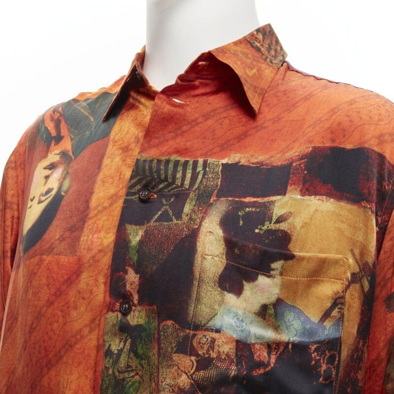 Yohji Yamamoto rare YOHJI YAMAMOTO 2004 100% silk Taisho Japanese portrait orange shirt JP2 M Size US M / EU 48-50 / 2 - 6 Thumbnail