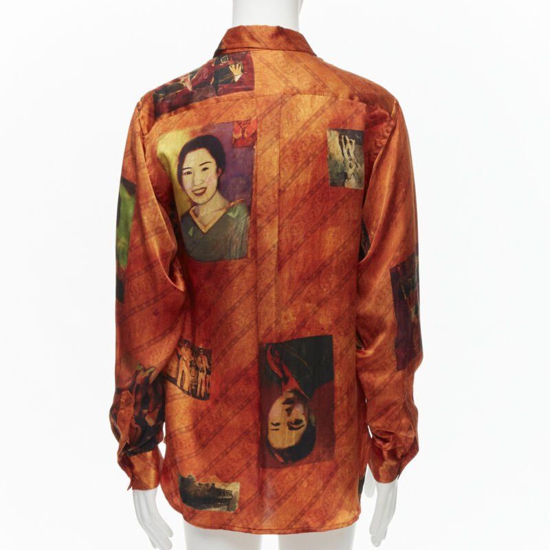 Yohji Yamamoto rare YOHJI YAMAMOTO 2004 100% silk Taisho Japanese portrait orange shirt JP2 M Size US M / EU 48-50 / 2 - 5 Thumbnail