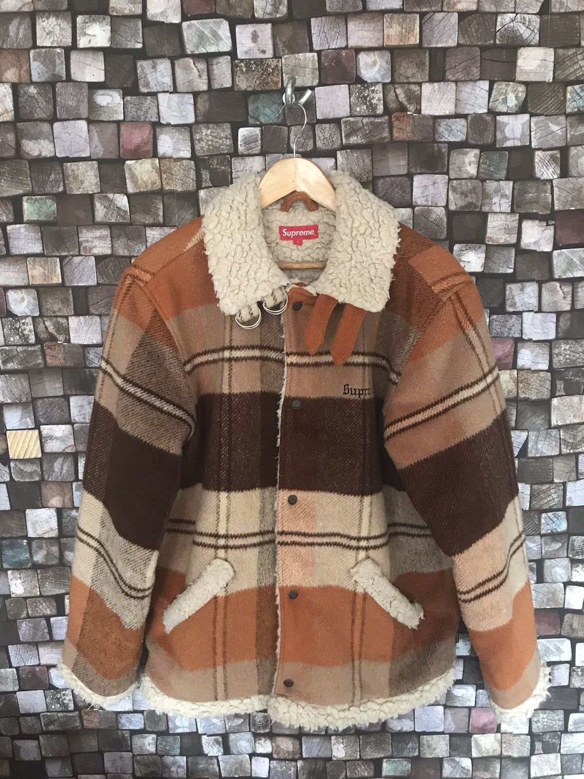 Supreme Supreme Plaid Shearling Bomber Jacket | Grailed