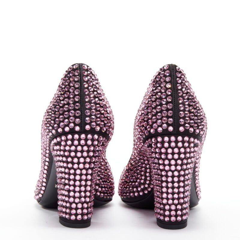 Prada new PRADA Runway Rosa pink rhinestone crystal embellished pump EU37 Size US 7 / IT 37 - 5 Thumbnail