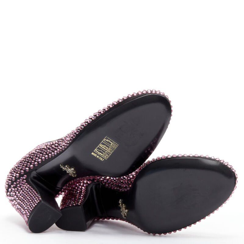Prada new PRADA Runway Rosa pink rhinestone crystal embellished pump EU37 Size US 7 / IT 37 - 10 Thumbnail