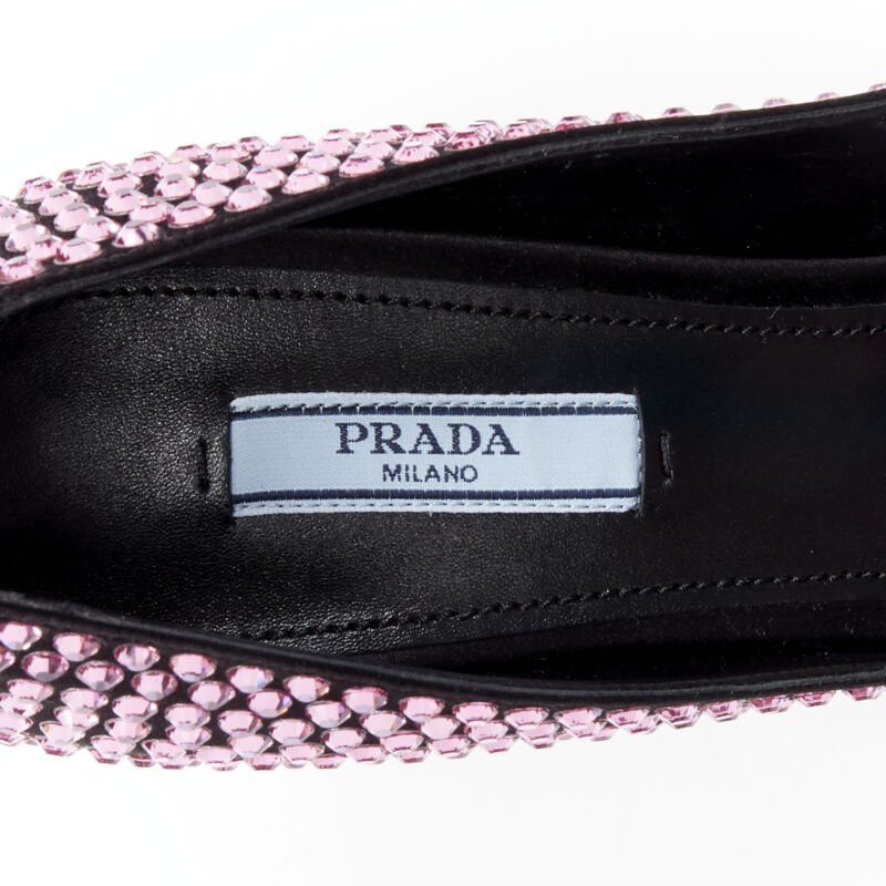 Prada new PRADA Runway Rosa pink rhinestone crystal embellished pump EU37 Size US 7 / IT 37 - 9 Thumbnail