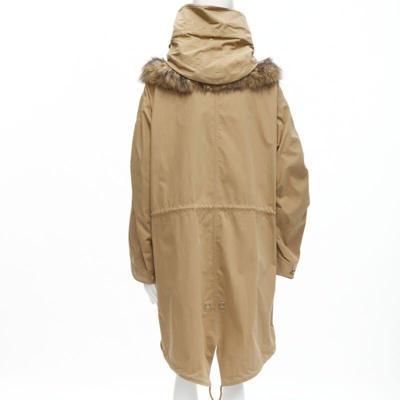 Burberry new BURBERRY RICCARDO TISCI 2019 warm walnut gabardine faux fur anorak EU52 XL Size US XL / EU 56 / 4 - 6 Thumbnail