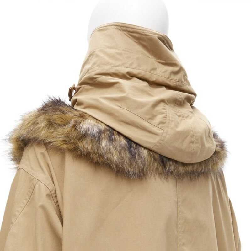 Burberry new BURBERRY RICCARDO TISCI 2019 warm walnut gabardine faux fur anorak EU52 XL Size US XL / EU 56 / 4 - 9 Thumbnail