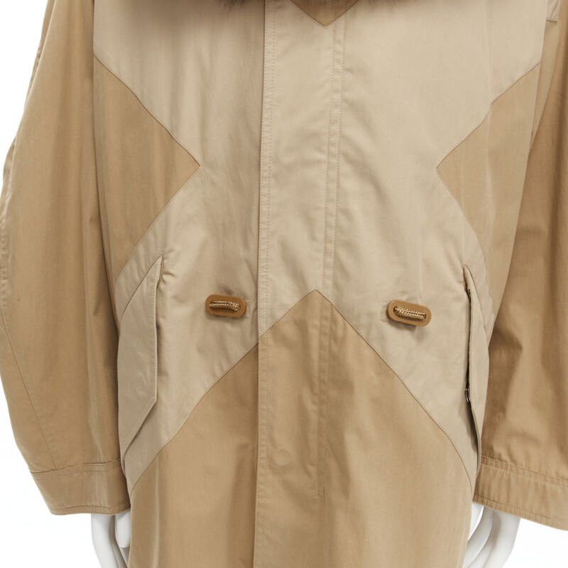 Burberry new BURBERRY RICCARDO TISCI 2019 warm walnut gabardine faux fur anorak EU52 XL Size US XL / EU 56 / 4 - 2 Thumbnail
