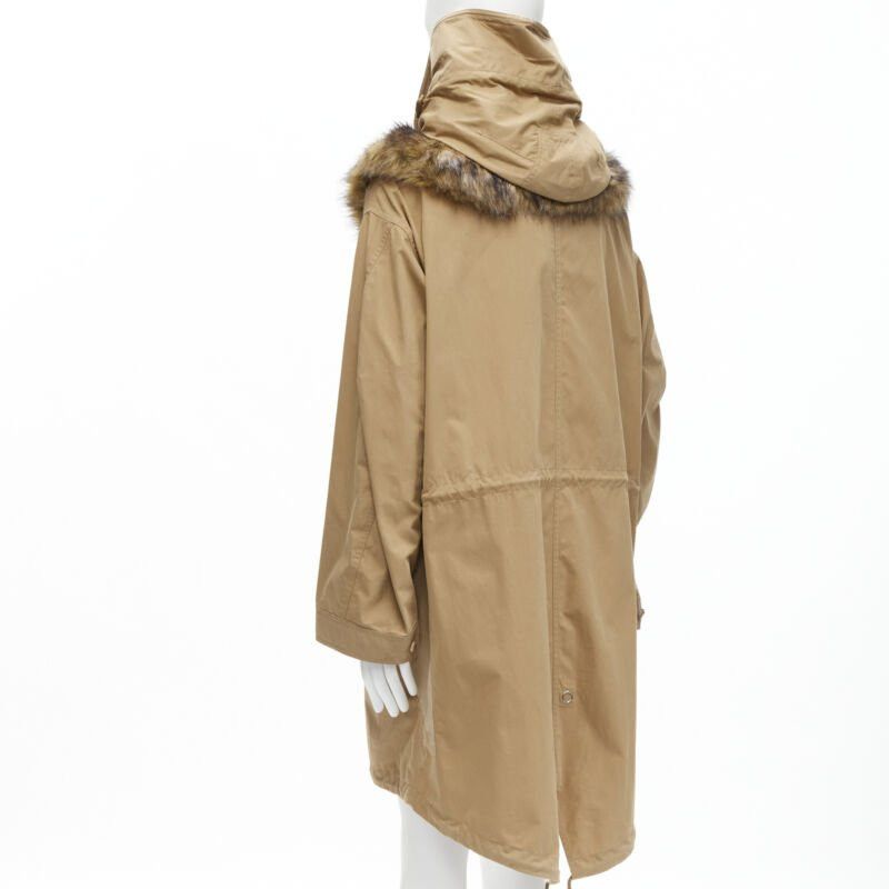 Burberry new BURBERRY RICCARDO TISCI 2019 warm walnut gabardine faux fur anorak EU52 XL Size US XL / EU 56 / 4 - 7 Thumbnail