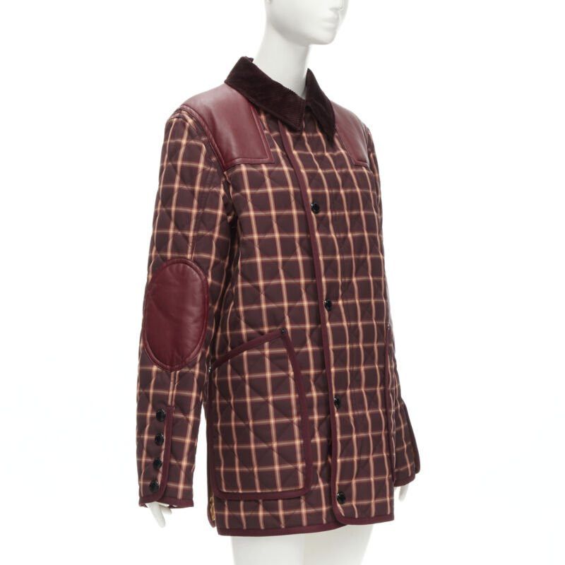 Burberry new BURBERRY RICCARDO TISCI Reversible Burgundy Check leather patch jacket XS Size US S / EU 44-46 / 1 - 3 Thumbnail