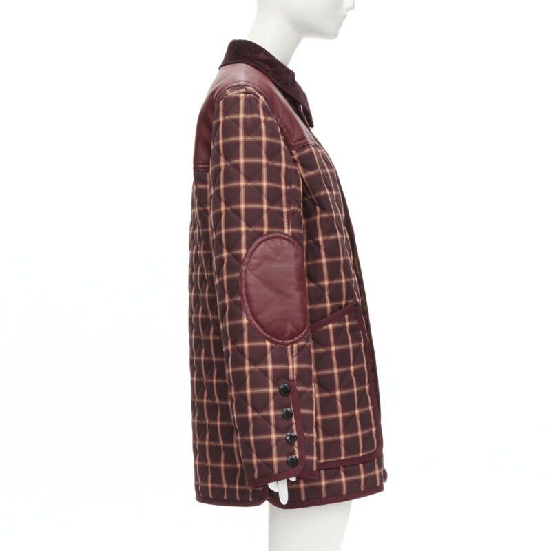 Burberry new BURBERRY RICCARDO TISCI Reversible Burgundy Check leather patch jacket XS Size US S / EU 44-46 / 1 - 4 Thumbnail