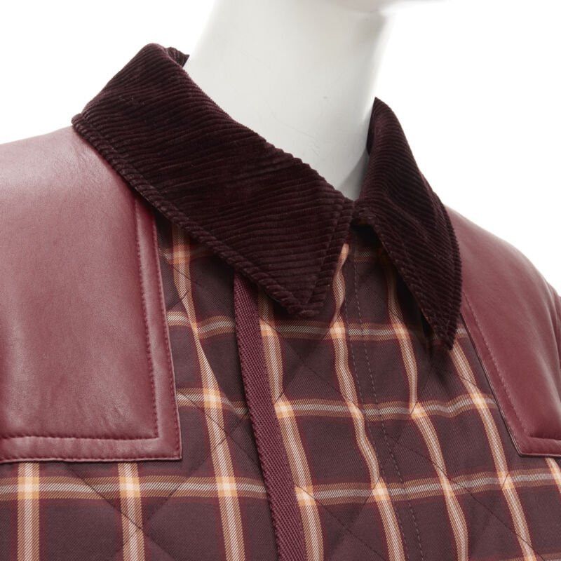 Burberry new BURBERRY RICCARDO TISCI Reversible Burgundy Check leather patch jacket XS Size US S / EU 44-46 / 1 - 7 Thumbnail