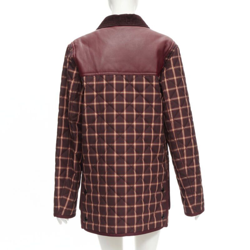 Burberry new BURBERRY RICCARDO TISCI Reversible Burgundy Check leather patch jacket XS Size US S / EU 44-46 / 1 - 5 Thumbnail