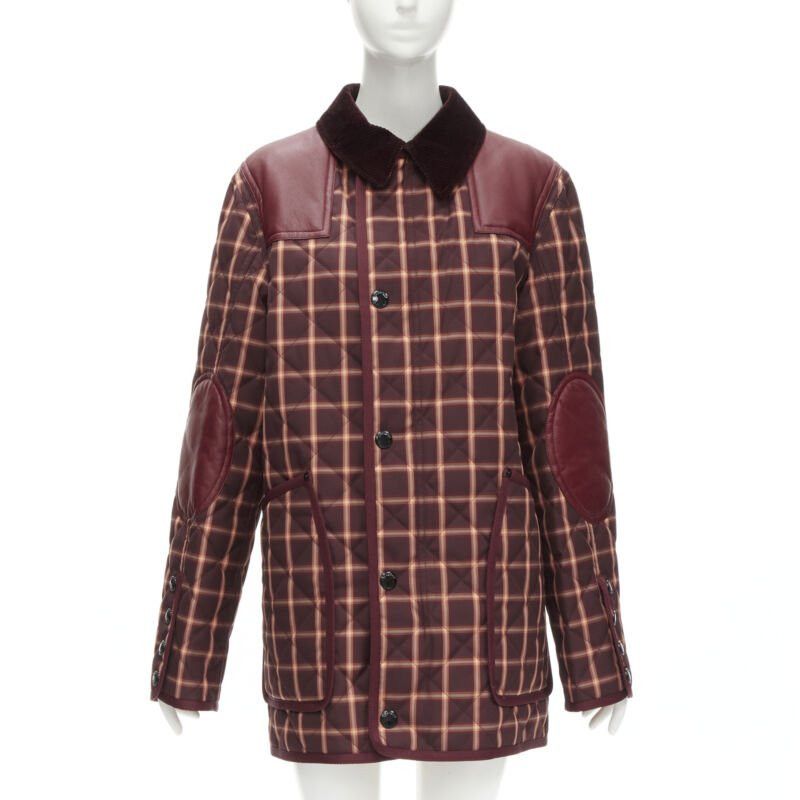 Burberry new BURBERRY RICCARDO TISCI Reversible Burgundy Check leather patch jacket XS Size US S / EU 44-46 / 1 - 2 Thumbnail
