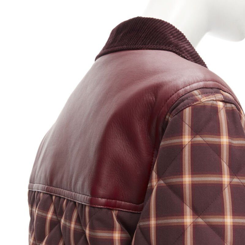 Burberry new BURBERRY RICCARDO TISCI Reversible Burgundy Check leather patch jacket XS Size US S / EU 44-46 / 1 - 9 Thumbnail