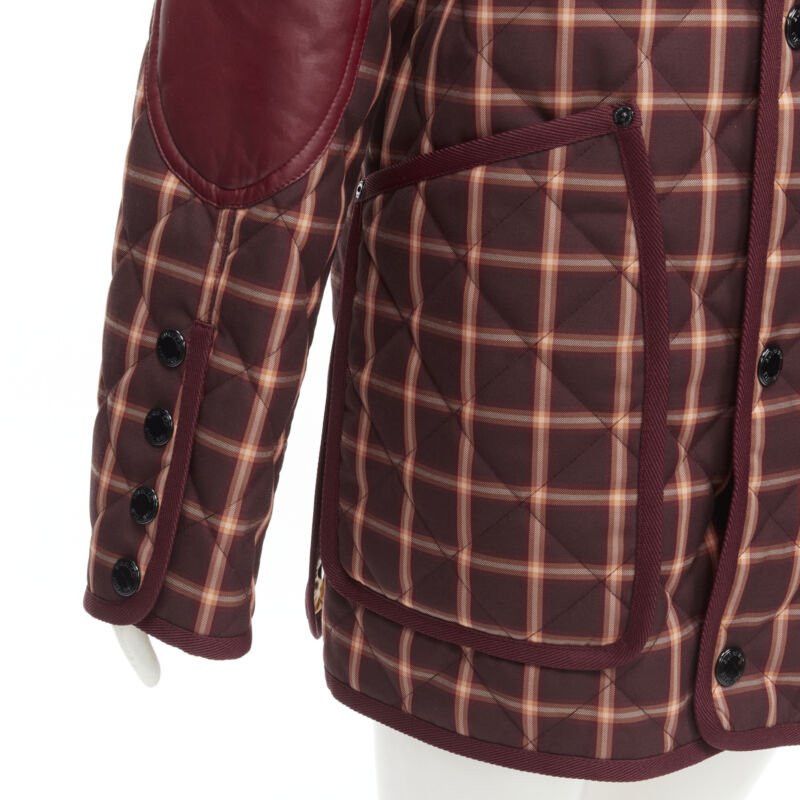Burberry new BURBERRY RICCARDO TISCI Reversible Burgundy Check leather patch jacket XS Size US S / EU 44-46 / 1 - 8 Thumbnail