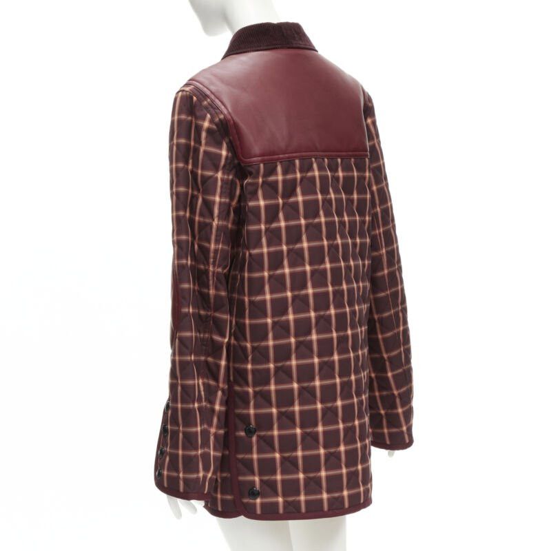 Burberry new BURBERRY RICCARDO TISCI Reversible Burgundy Check leather patch jacket XS Size US S / EU 44-46 / 1 - 6 Thumbnail