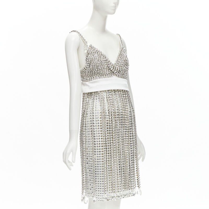 Burberry new BURBERRY RICCARDO TISCI Runway rhinestone crystal flapper dress UK6 S Size M / US 6-8 / IT 42-44 - 3 Thumbnail